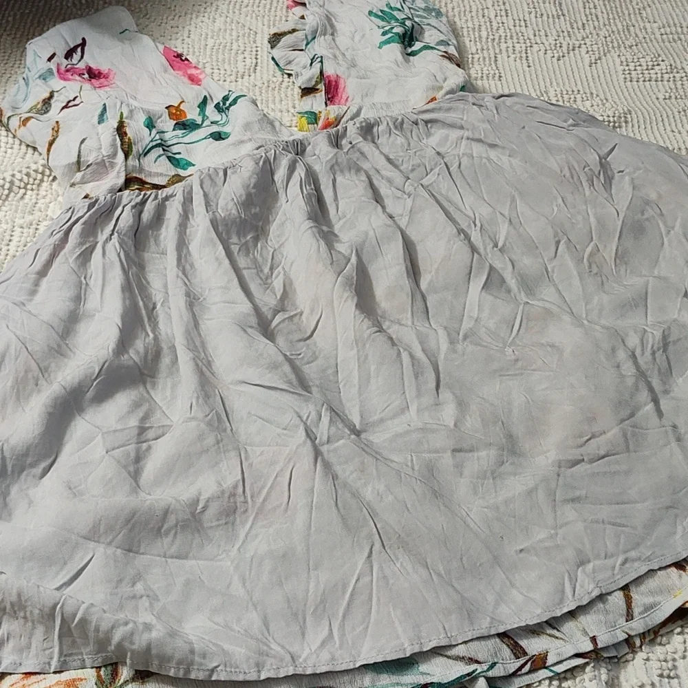 By Together Floral Mini Dress in Cream and Pink - Picture 13 of 13